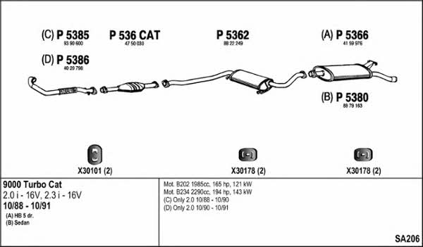  SA206 Система випуску відпрацьованих газів SA206: Приваблива ціна - Купити у Польщі на 2407.PL!