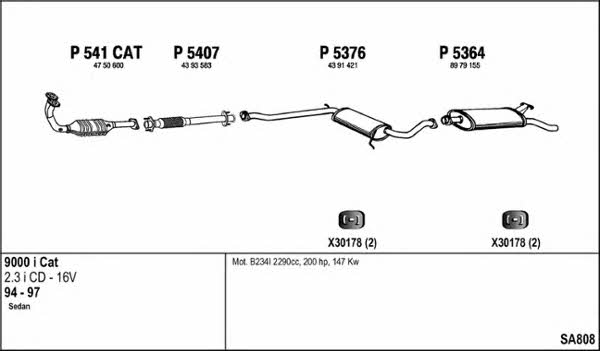  SA808 Exhaust system SA808: Buy near me in Poland at 2407.PL - Good price!