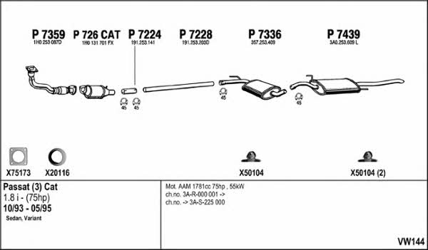  VW144 Exhaust system VW144: Buy near me in Poland at 2407.PL - Good price!