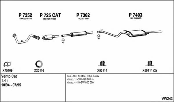  VW243 Układ wydechowy VW243: Dobra cena w Polsce na 2407.PL - Kup Teraz!