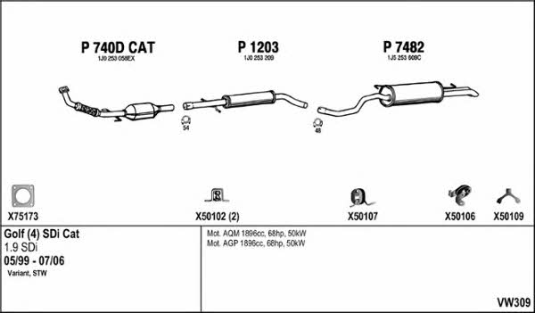 Fenno VW309 Abgasanlage VW309: Kaufen Sie zu einem guten Preis in Polen bei 2407.PL!