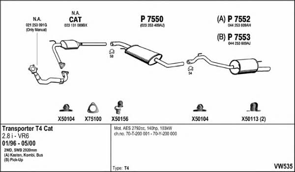  VW535 Układ wydechowy VW535: Dobra cena w Polsce na 2407.PL - Kup Teraz!