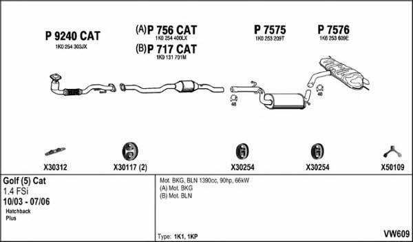  VW609 Układ wydechowy VW609: Dobra cena w Polsce na 2407.PL - Kup Teraz!