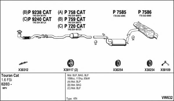  VW632 Układ wydechowy VW632: Dobra cena w Polsce na 2407.PL - Kup Teraz!