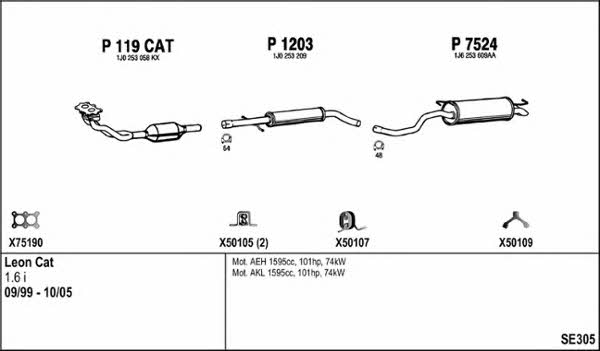  SE305 Układ wydechowy SE305: Dobra cena w Polsce na 2407.PL - Kup Teraz!