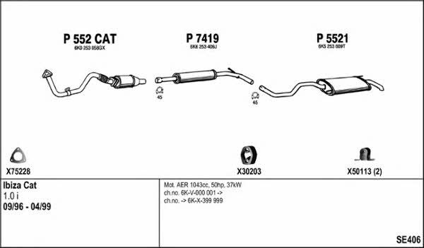  SE406 Exhaust system SE406: Buy near me in Poland at 2407.PL - Good price!