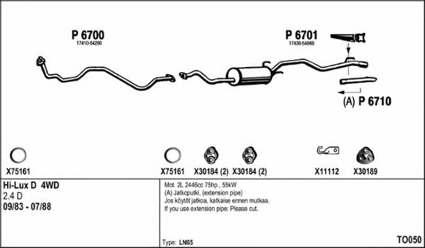 Fenno TO050 Exhaust system TO050: Buy near me in Poland at 2407.PL - Good price!