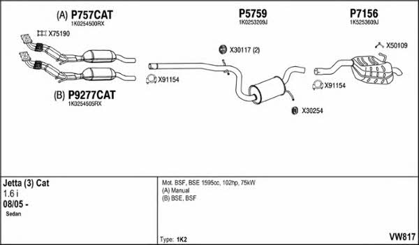  VW817 Układ wydechowy VW817: Dobra cena w Polsce na 2407.PL - Kup Teraz!