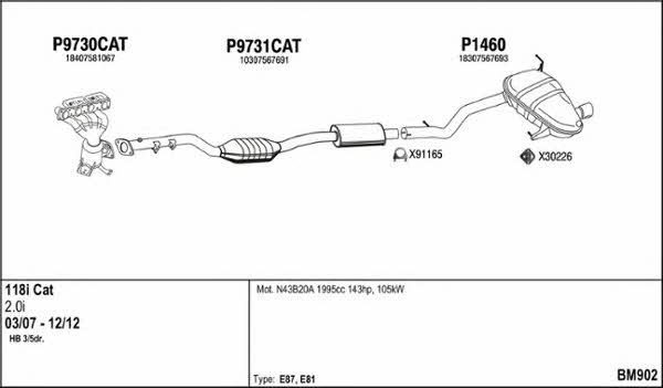  BM902 Exhaust system BM902: Buy near me in Poland at 2407.PL - Good price!