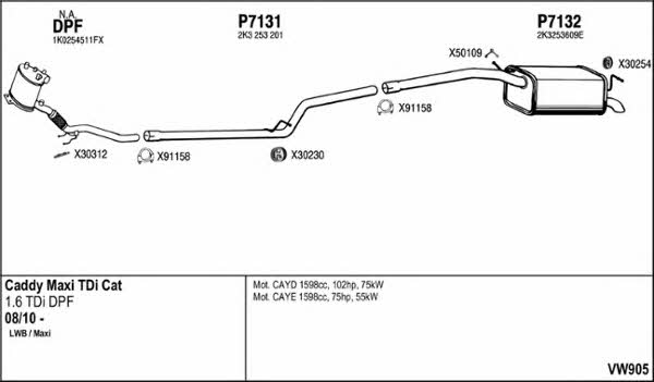  VW905 Układ wydechowy VW905: Dobra cena w Polsce na 2407.PL - Kup Teraz!