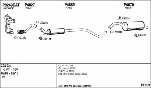  PE909 Abgasanlage PE909: Kaufen Sie zu einem guten Preis in Polen bei 2407.PL!