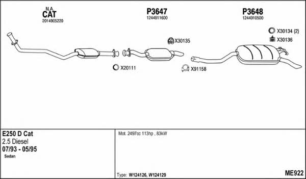 Fenno ME922 Exhaust system ME922: Buy near me in Poland at 2407.PL - Good price!