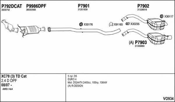  VO934 Exhaust system VO934: Buy near me in Poland at 2407.PL - Good price!