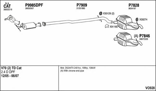  VO928 Система випуску відпрацьованих газів VO928: Приваблива ціна - Купити у Польщі на 2407.PL!