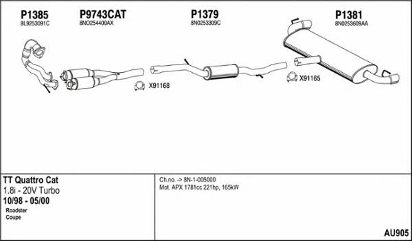  AU905 Exhaust system AU905: Buy near me in Poland at 2407.PL - Good price!