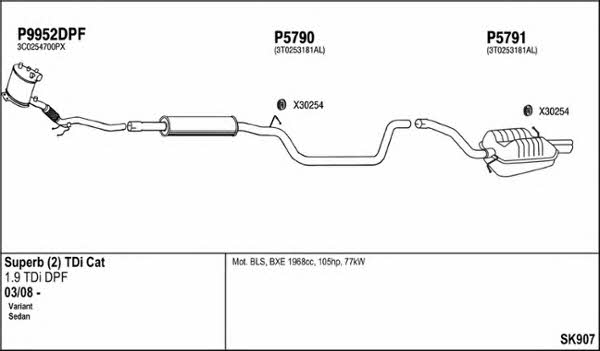  SK907 Exhaust system SK907: Buy near me in Poland at 2407.PL - Good price!