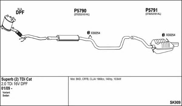  SK909 Exhaust system SK909: Buy near me in Poland at 2407.PL - Good price!