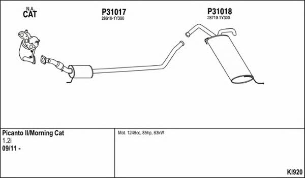  KI920 Exhaust system KI920: Buy near me in Poland at 2407.PL - Good price!