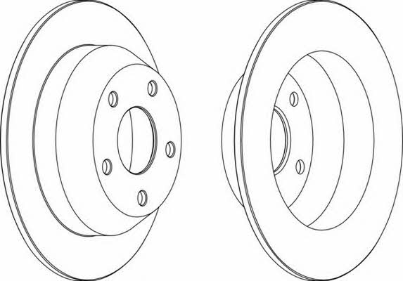 Ferodo DDF1553 Rear brake disc, non-ventilated DDF1553: Buy near me in Poland at 2407.PL - Good price!