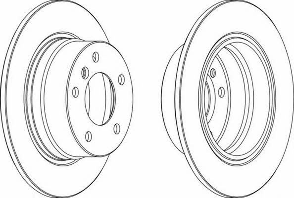 Ferodo DDF1284 Rear brake disc, non-ventilated DDF1284: Buy near me at 2407.PL in Poland at an Affordable price!