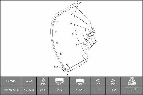 Ferodo K17973.0-F3658 Brake lining set K179730F3658: Buy near me in Poland at 2407.PL - Good price!