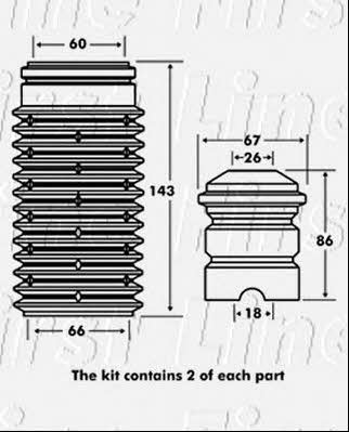 First line FPK7034 Bellow and bump for 1 shock absorber FPK7034: Buy near me in Poland at 2407.PL - Good price!