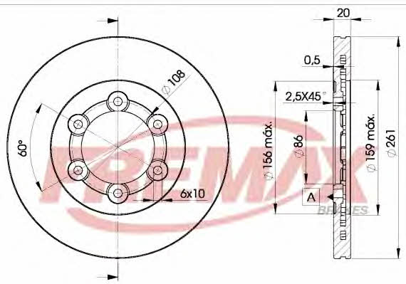 Fremax BD-0005 Front brake disc ventilated BD0005: Buy near me in Poland at 2407.PL - Good price!