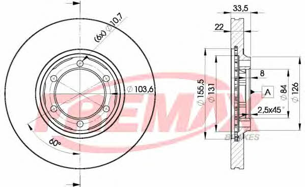 Fremax BD-0201 Front brake disc ventilated BD0201: Buy near me in Poland at 2407.PL - Good price!
