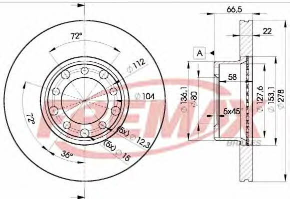 Fremax BD-0205 Front brake disc ventilated BD0205: Buy near me in Poland at 2407.PL - Good price!