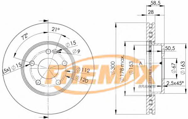 Fremax BD-0415 Front brake disc ventilated BD0415: Buy near me in Poland at 2407.PL - Good price!