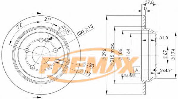 Fremax BD-0416 Rear brake disc, non-ventilated BD0416: Buy near me in Poland at 2407.PL - Good price!