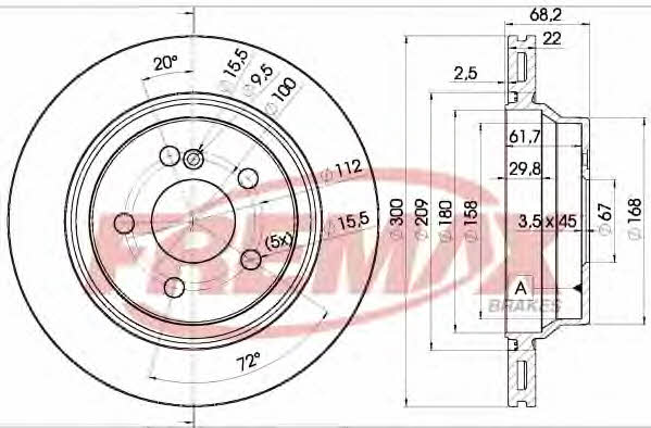 Fremax BD-0910 Rear ventilated brake disc BD0910: Buy near me in Poland at 2407.PL - Good price!