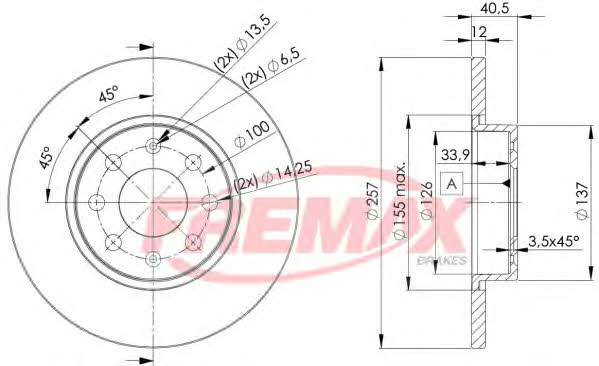 Fremax BD-0918 Unventilated front brake disc BD0918: Buy near me in Poland at 2407.PL - Good price!