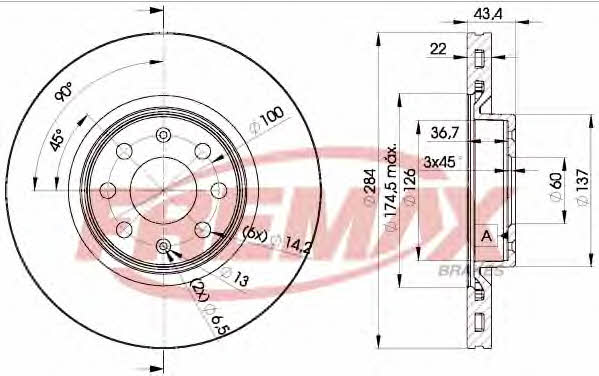 Fremax BD-0922 Front brake disc ventilated BD0922: Buy near me in Poland at 2407.PL - Good price!