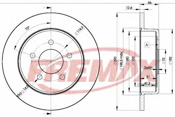 Fremax BD-1023 Rear brake disc, non-ventilated BD1023: Buy near me at 2407.PL in Poland at an Affordable price!