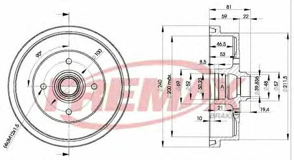 Fremax BD-1512 Rear brake drum BD1512: Buy near me in Poland at 2407.PL - Good price!