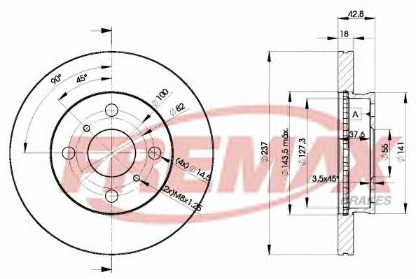 Fremax BD-1607 Диск гальмівний передній вентильований BD1607: Приваблива ціна - Купити у Польщі на 2407.PL!