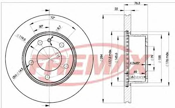 Fremax BD-1656 Wentylowana przednia tarcza hamulcowa BD1656: Dobra cena w Polsce na 2407.PL - Kup Teraz!