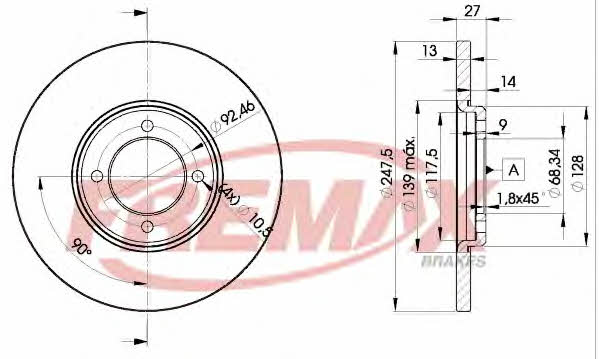 Fremax BD-2375 Unventilated front brake disc BD2375: Buy near me in Poland at 2407.PL - Good price!