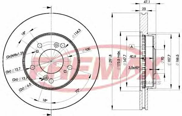 Fremax BD-2586 Front brake disc ventilated BD2586: Buy near me in Poland at 2407.PL - Good price!