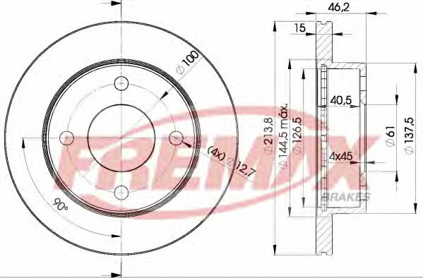 Fremax BD-2701 Front brake disc ventilated BD2701: Buy near me in Poland at 2407.PL - Good price!