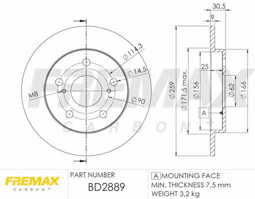 Fremax BD-2889 Tarcza hamulcowa tylna, niewentylowana BD2889: Dobra cena w Polsce na 2407.PL - Kup Teraz!