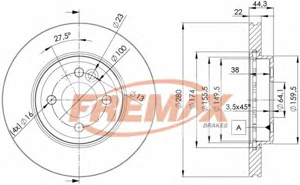 Fremax BD-2893 Тормозной диск передний вентилируемый BD2893: Отличная цена - Купить в Польше на 2407.PL!