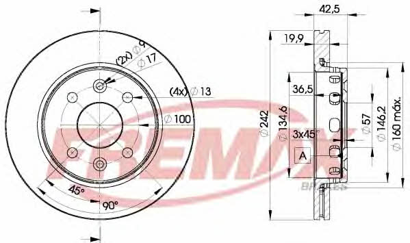 Fremax BD-3253 Front brake disc ventilated BD3253: Buy near me in Poland at 2407.PL - Good price!