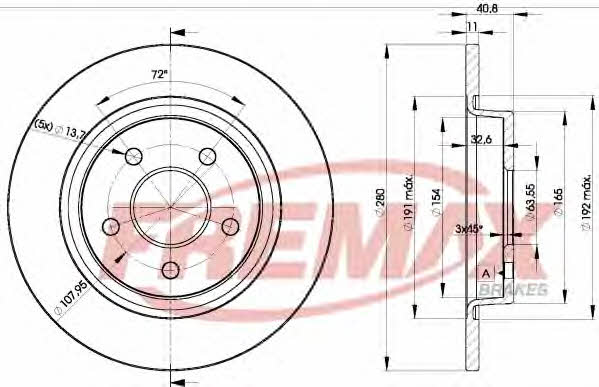 Fremax BD-3962 Bremsscheibe hinten, unbelüftet BD3962: Kaufen Sie zu einem guten Preis in Polen bei 2407.PL!