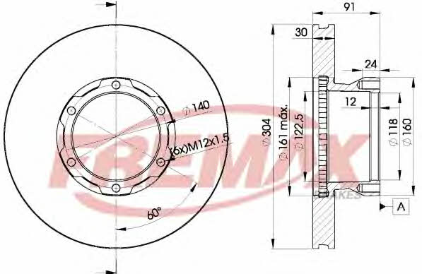 Fremax BD-4240 Front brake disc ventilated BD4240: Buy near me in Poland at 2407.PL - Good price!