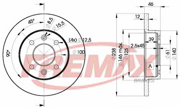 Fremax BD-4286 Unventilated front brake disc BD4286: Buy near me in Poland at 2407.PL - Good price!