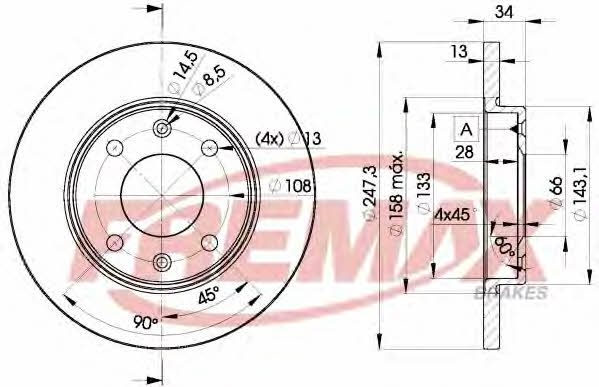 Fremax BD-4298 Unventilated front brake disc BD4298: Buy near me in Poland at 2407.PL - Good price!