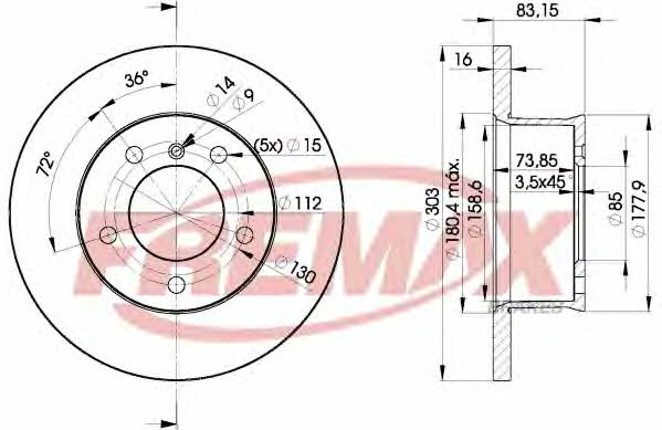 Fremax BD-4300 Unventilated front brake disc BD4300: Buy near me in Poland at 2407.PL - Good price!