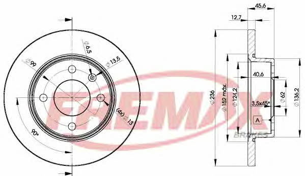 Fremax BD-4321 Unventilated front brake disc BD4321: Buy near me in Poland at 2407.PL - Good price!